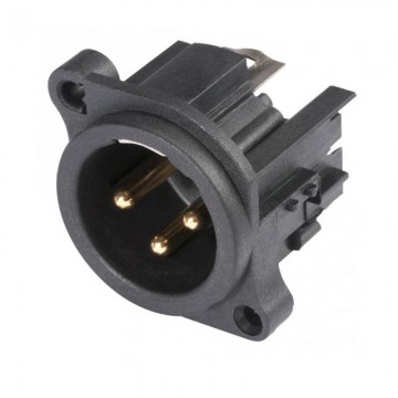 Đầu nối XLR đực HICON HI-X3AM 3 cực, tiếp điểm mạ vàng
